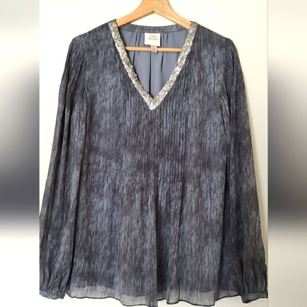 KNOX ROSE Gray women's blouse size M